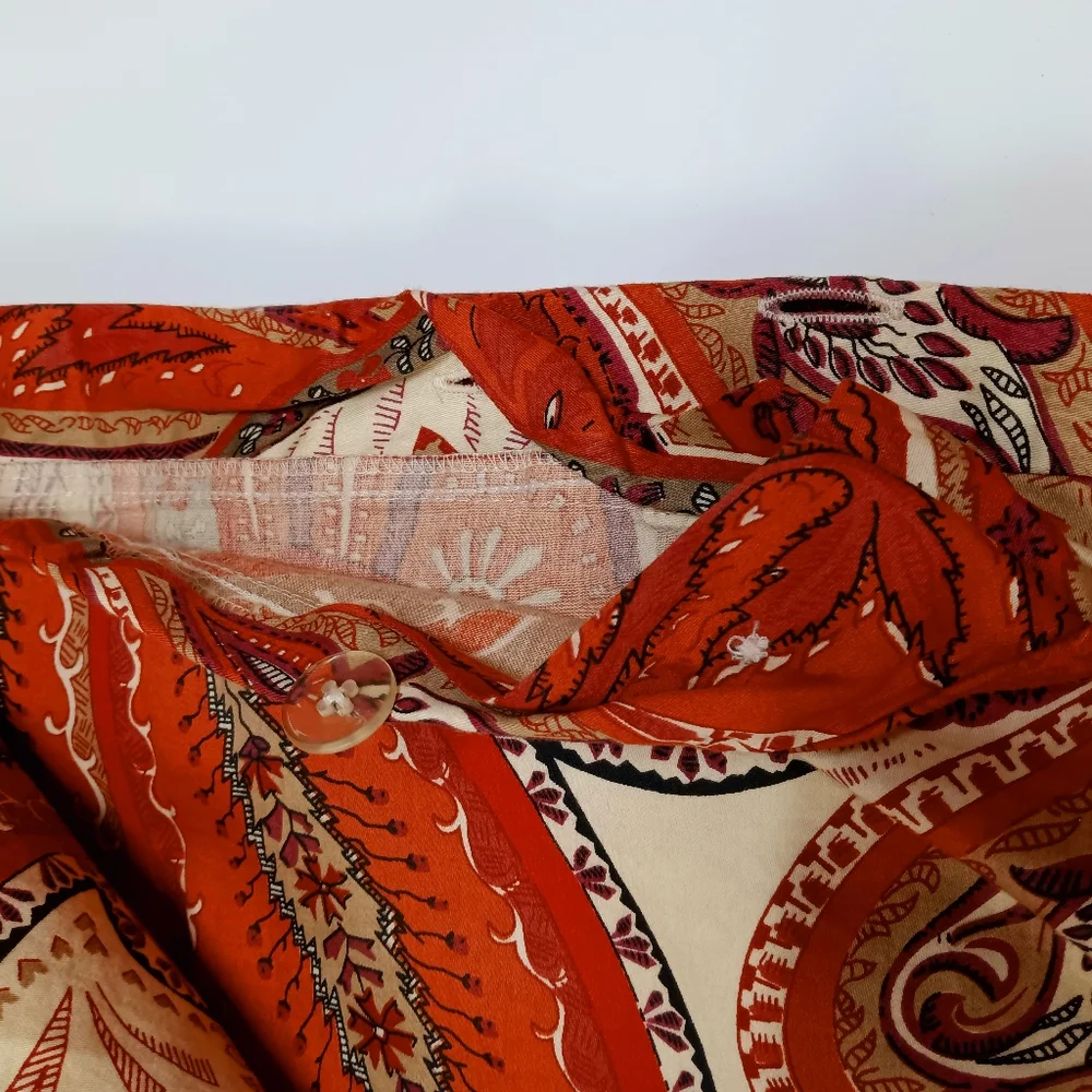 CRATE & BARREL Serena Paisley Full/Queen Duvet Cover & 2 Pillow Case Red